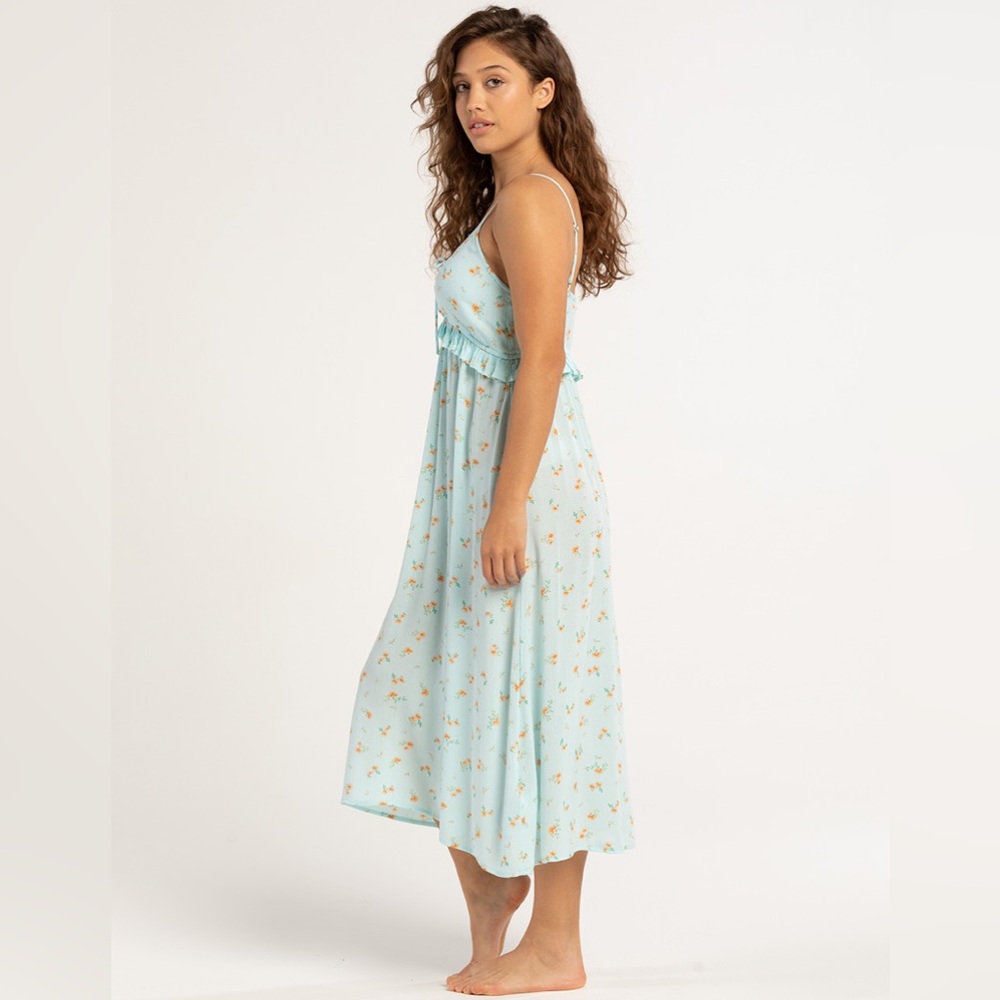 Billabong Light Blue Floral Midi Dress - Picture 3 of 10